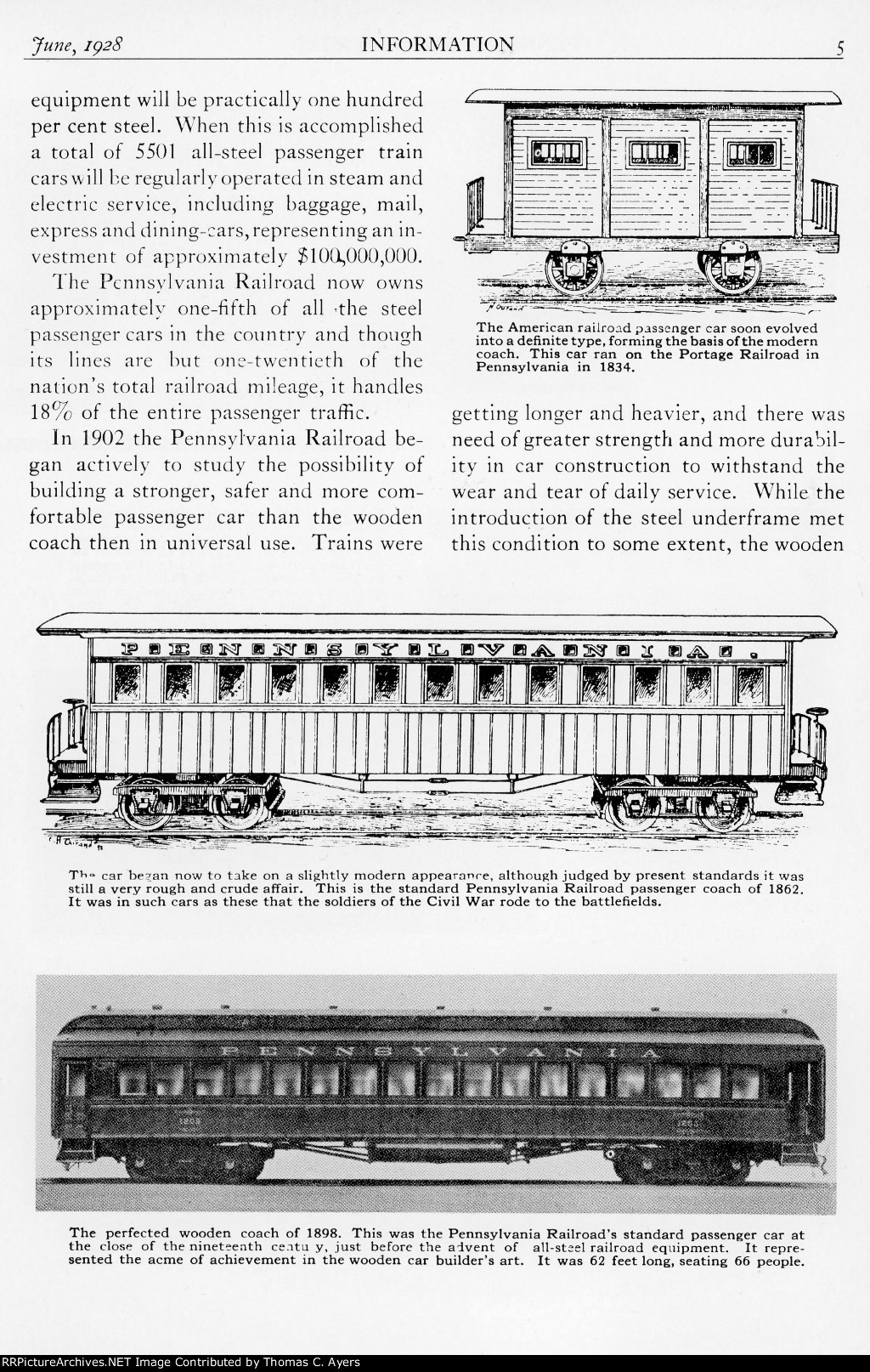 "Passing Of The Wooden Passenger Car," Page 5, 1928